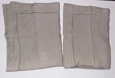 Set of 2 Simple Opulence Khaki Beige 100% Linen Standard Pillow Shams