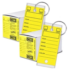Yellow 2-Pack - Genuine Versa-tag Key Tags, Self-protecting (2 Boxes) (250 Ta...