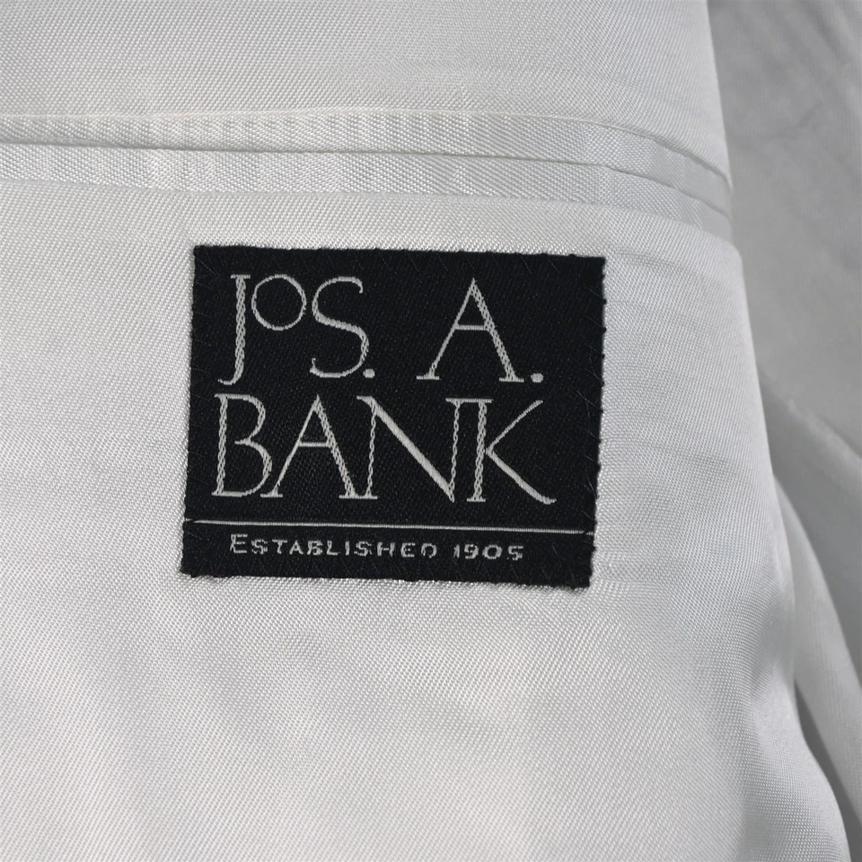 全新 Jos. A. Bank 40R 32x38 蓝色白色条纹泡泡纱 Mitchell 男式西装 — 第 4/4 张图片