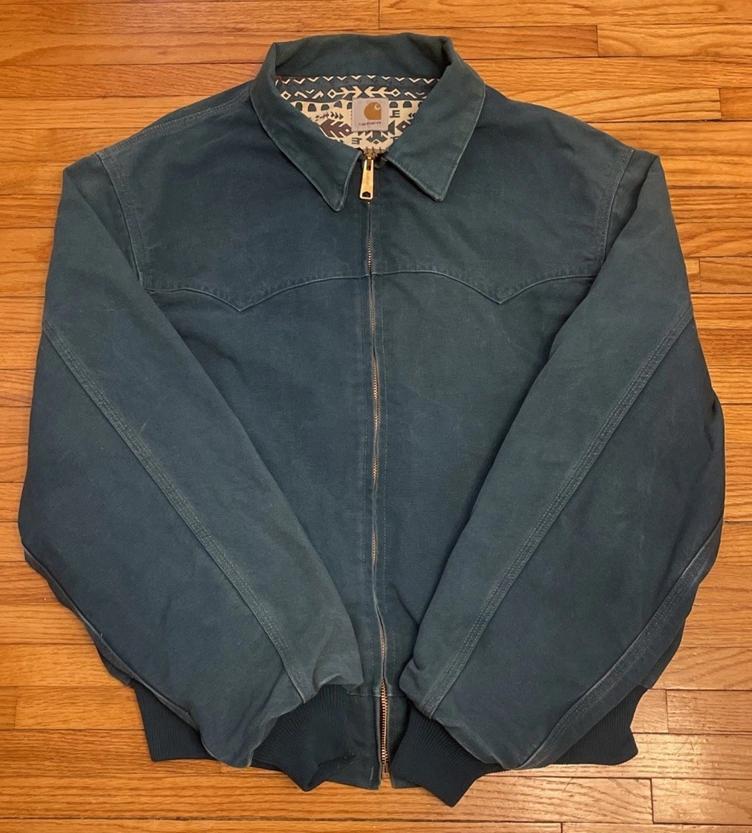 Vintage Men's Large Carhartt Santa Fe Western Aztec Lined Jacket