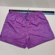 Vintage Umbro Shorts Mens Large Purple Checkered Nylon Soccer 6 Inch 90s