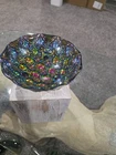 Vintage Marigold Carnival Glass Bowl with Silver Bottom