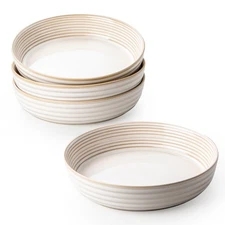 8" Pasta Bowls Set of 4, Salad Bowl, Ceramic Dinner Plates and Bowls for Kitc...