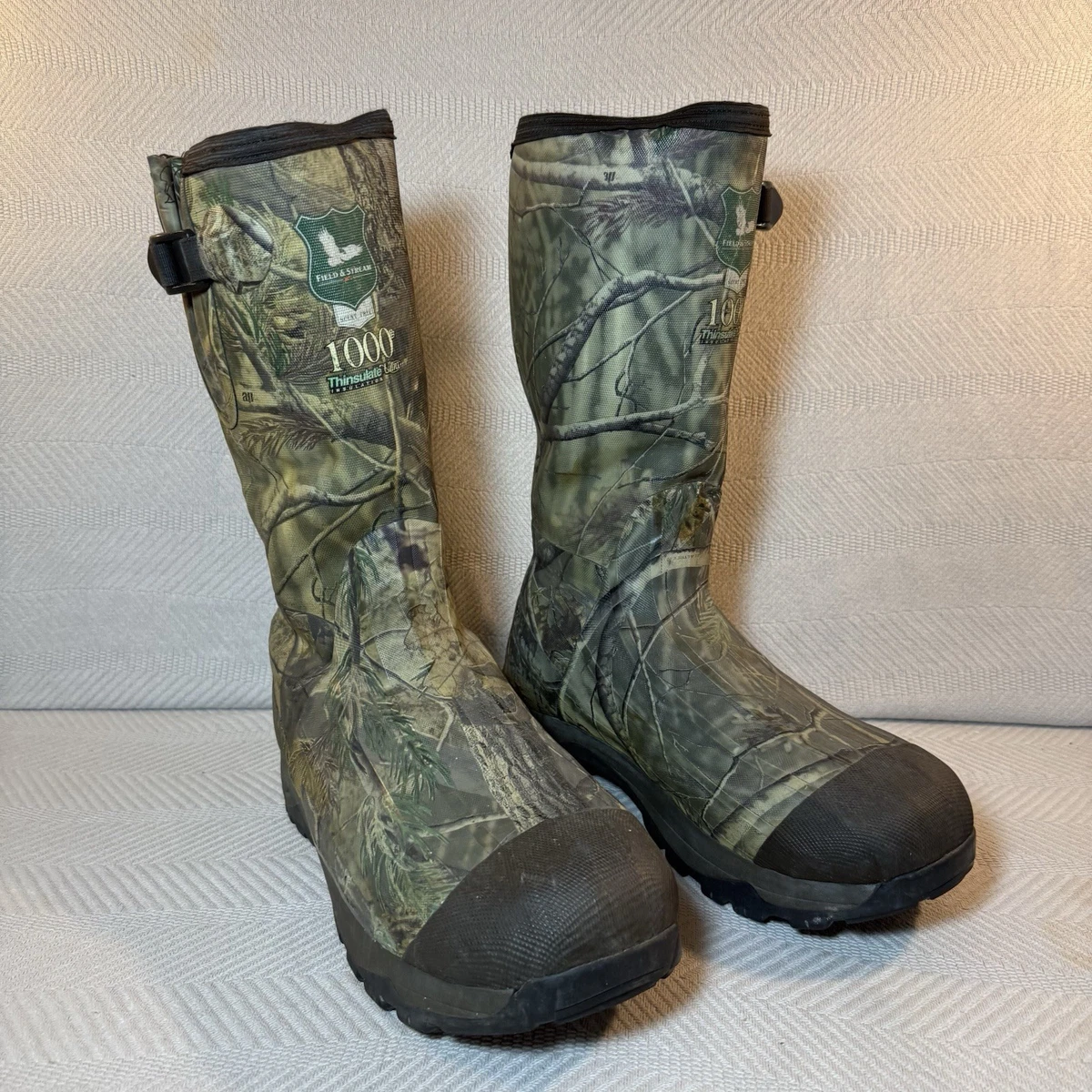 Bottes De Chasse Field & Stream – Pointure 11, 1000g Thinsulate, Camouflage Real Tree