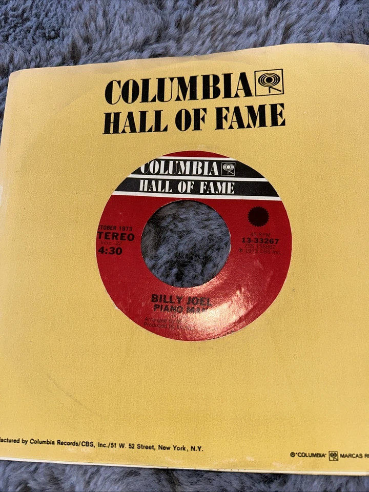 BILLY JOEL "Piano Man/The Entertainer" Record Vinyl 45 Hall of Fame Record - Image 2 of 4