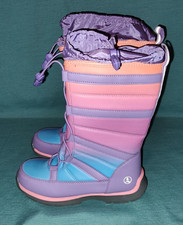 NEW Lands End Girls Youth Multicolor High Insulated Snow Boots Girls 4 EURO 36