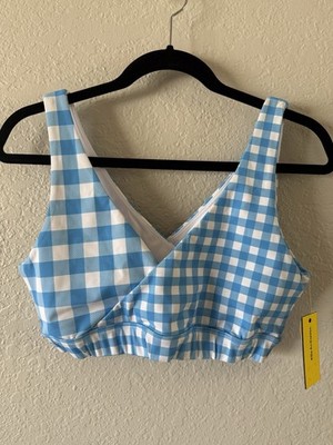 NWT Eleven Venus Williams We Stand Proud Sports Bra Size L Bonnie Blue Gingham