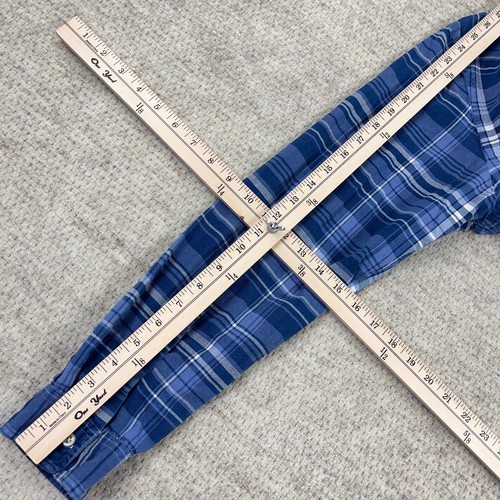 Ralph Lauren Shirt Men Large Blue Button Up Lightweight Oxford Cloth Plaid Dress - Picture 11 of 12