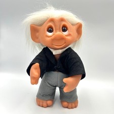 Rare Vintage 1977 Thomas Dam Large Norfin Troll Doll Groom Tuxedo Articulated 9"