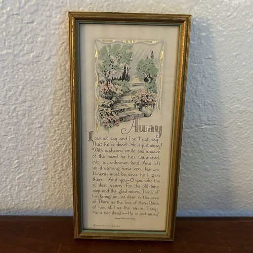 Vintage (1924) Buzza Motto Framed Grief Poem J.P. McEvoy Print 8.5” X 4.5”