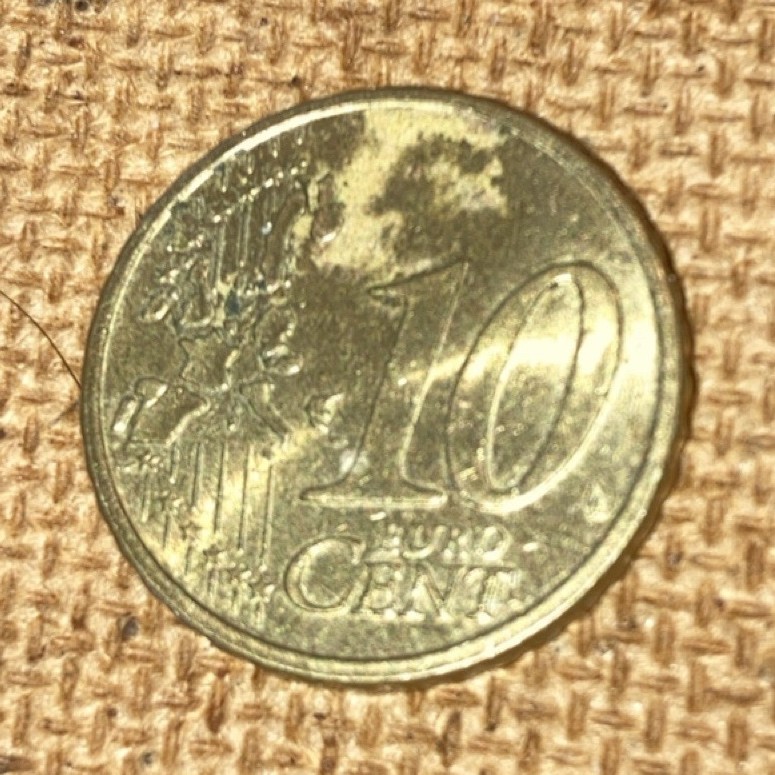 Italy 10 Cent 2002 Bi-Metallic Gold Coin Circulated Uncertified Euro Currency
