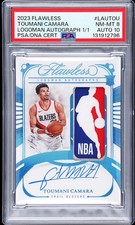 2023 Flawless Toumani Camara RPA Logoman 1/1 PSA 8 NBA Debut Game Worn Logo!
