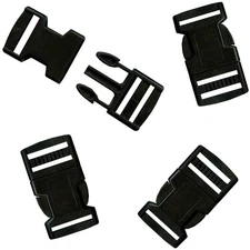 Pepperell Parachute Cord Bracelet Buckles 20mm 4/Pkg-Black