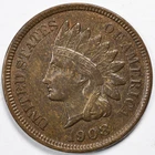 1908 Indian Head Penny Cent Extremely Fine (XF)