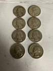 8x silver Washington 25 cents better grade coin mixed dates and mints