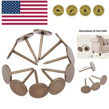 Decorative Upholstery Tacks, 100Pcs 7/16 Inch Antique Bronze Flat Head Furnit...
