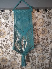 Macrame Cat Hanging Hammock Teal Lotus Flower Boho Chic  No Cushion 