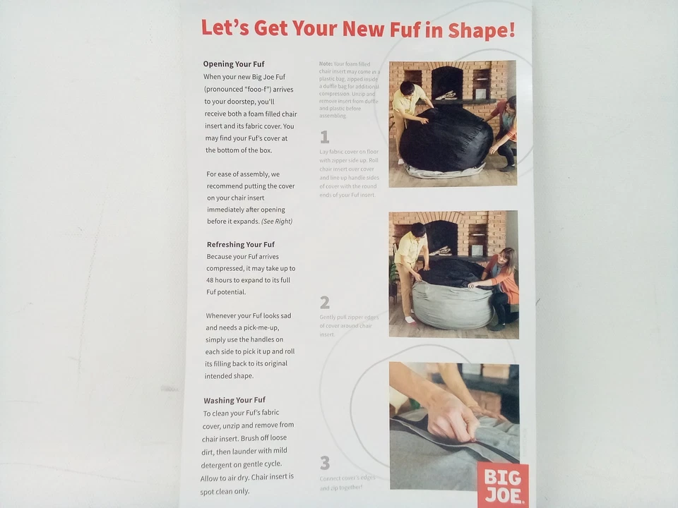 Solo cubierta para tumbona Big Joe Fuf Media - Denim Lenox Cobalt - (C0002657L) Foto 4 de 4