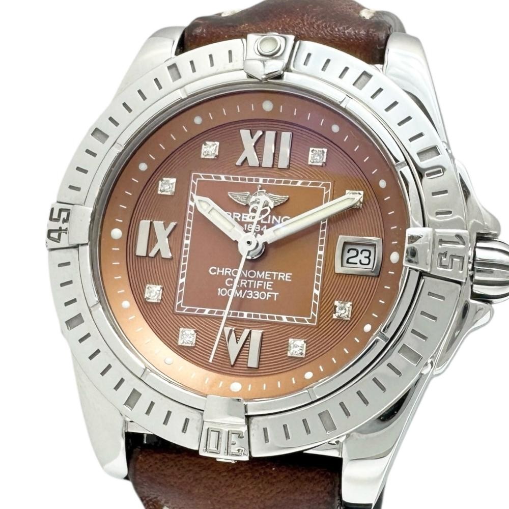 BREITLING  Galactic A71356 Watches Stainless Steel/leather Quartz Brown dial...