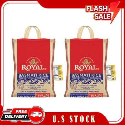 2 Bag Royal Authentic Aged White Basmati Rice, Long-Grain, Gluten-Free, 20lb Bag