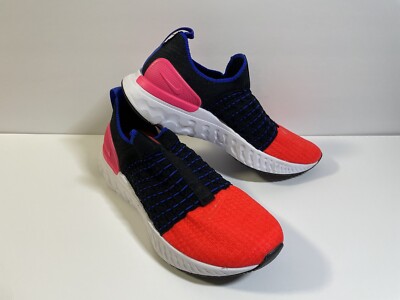 Nike Women's Sz 8 React Phantom Run Flyknit 2 Black Hyper Pink DX2354-001