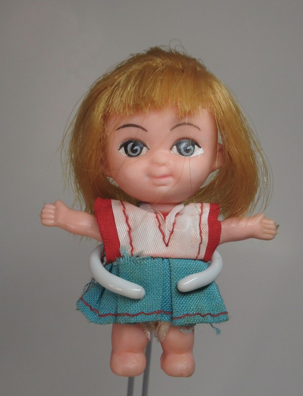 Vintage TLC Peggy Pocket Liddle Kiddle Clone Small Doll Wire Arms Hong Kong 1960