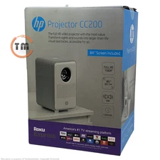 HP CC200 Projector 1080p with ROKU Express Streaming Player & 84" Screen - [LN]™
