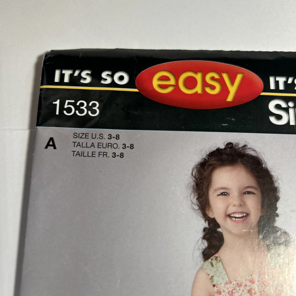 Simplicity 1533 Boho Sundress w Back Bow & Tiered Ruffle Pants Sz 3-8 - Image 2 of 4