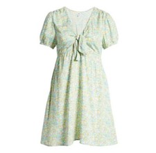 NWT BP Maisey Ditsy Front Tie Dress Short Sleeves Multicolor Sz 1X