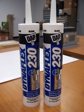    2 NEW DAP DYNAFLEX 230 PREMIUM CLEAR ELASTOMERIC SEALANT 18304 LOT OF 2