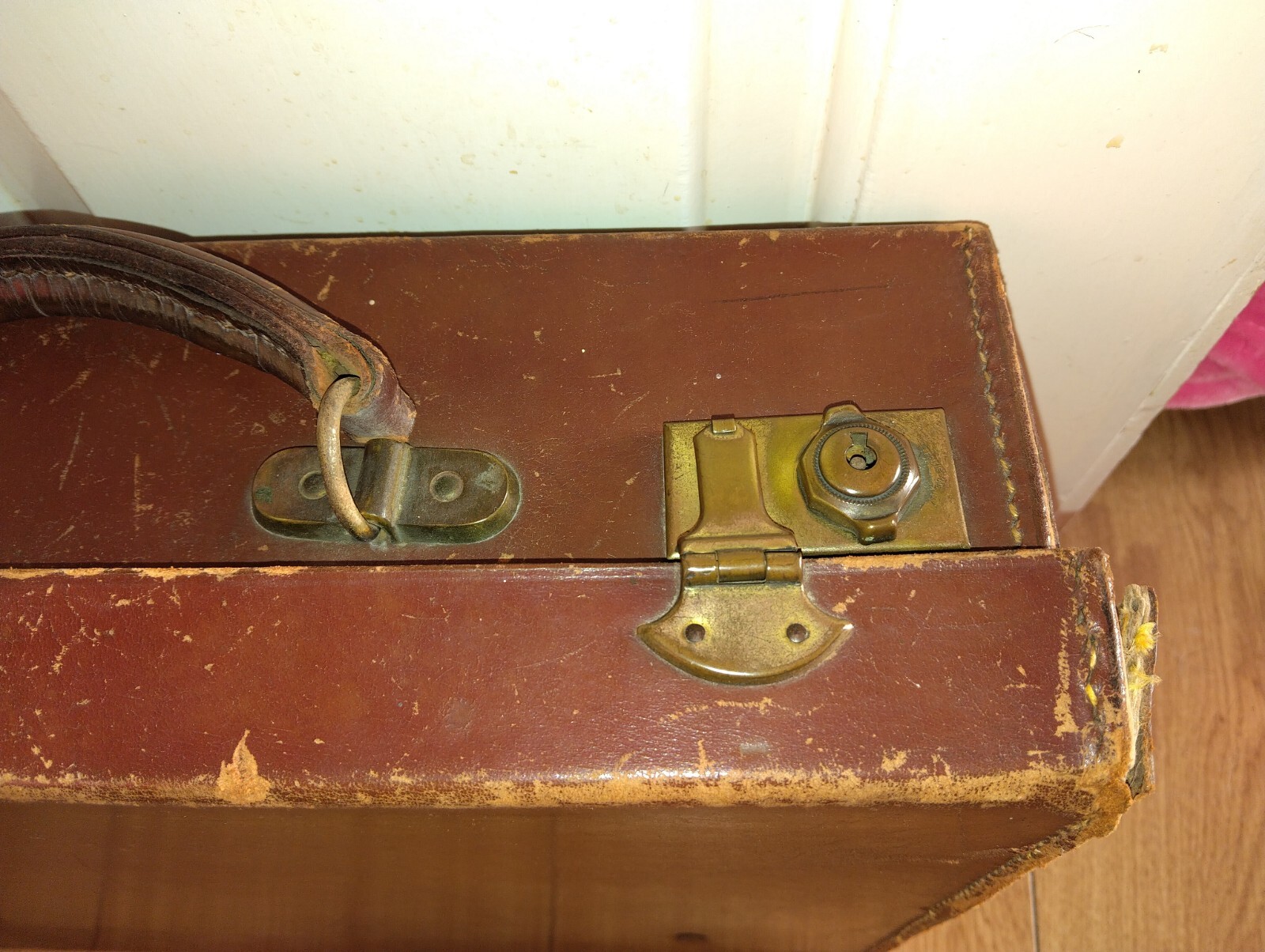Vintage leather suitcase eBay