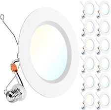 Sunco 12 Pack LED Recessed 6 Inch, High Brightness 1700 LM, Selectable CCT 2700K