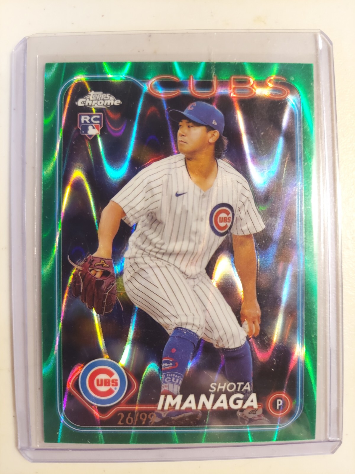 2024 Topps Chrome Shota Imanaga Rookie #121 RayWave Green Refractor /99 Cubs RC