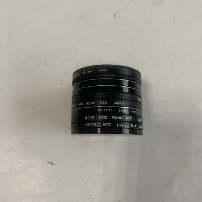 8 Vintage Camera Filters 62mm Hoya, Rokunar, Telestar, Japan