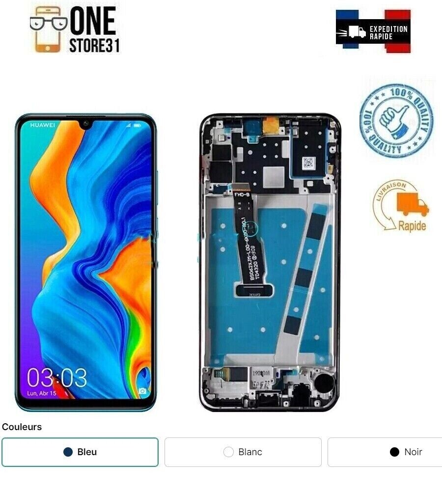 Ecran LCD original +châssis Pour huawei P30 Lite 48MP /Nova 4E MAR-L21, MAR-LX1
