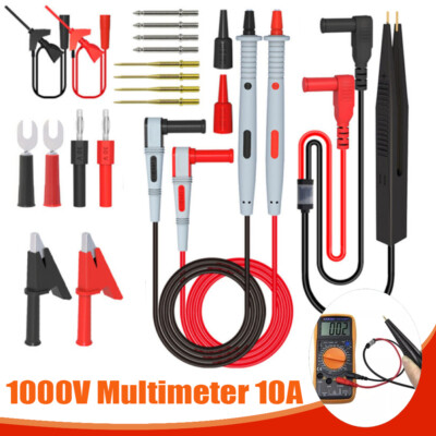 Iplusmile Multimeter-Messleitungen 1000V/10A – Mit Silikonkabel Und Spezialspitzen, 108 Cm, Für Elektro-Tests