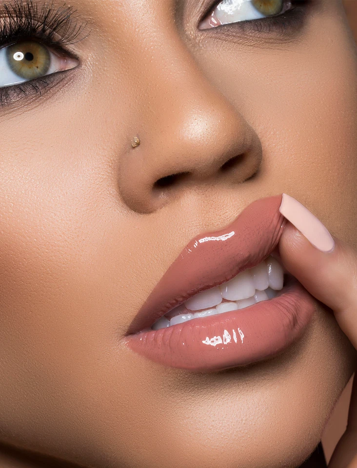 DOSE OF COLORS LIP GLOSS LIPGLOSS STAY GLOSSY ON REPEAT WARM MID TONE NUDE NEW ! - Image 2 of 4