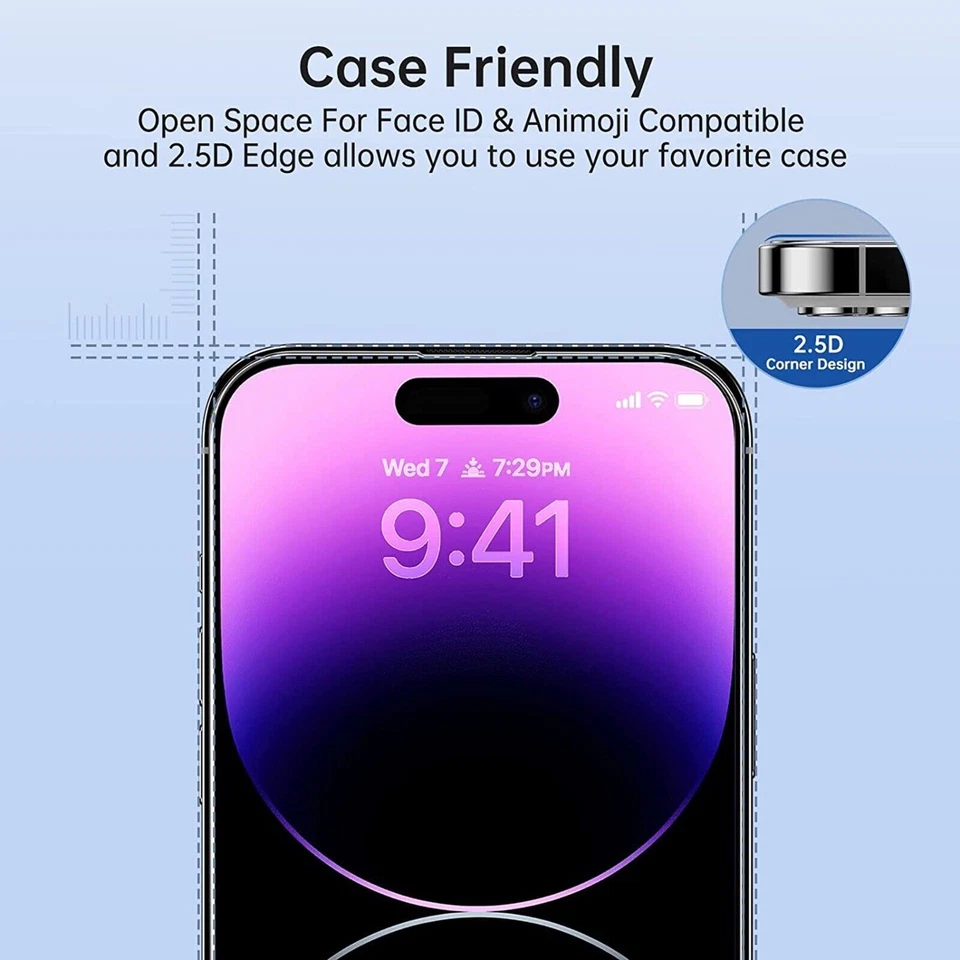 3X Tempered Glass Screen Protector For iPhone 15 14 13 12 11 Pro Max XS XR 8 LOT - Image 4 of 4