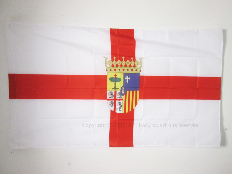 Drapeau province de Saragosse 150x90cm pavillon Espagne Saragosse avec fourreau mât