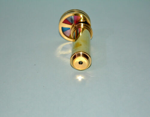 Antico caleidoscopio vintage 4" ottone finitura lucida marittimo regalo da collezione - Foto 1 di 6