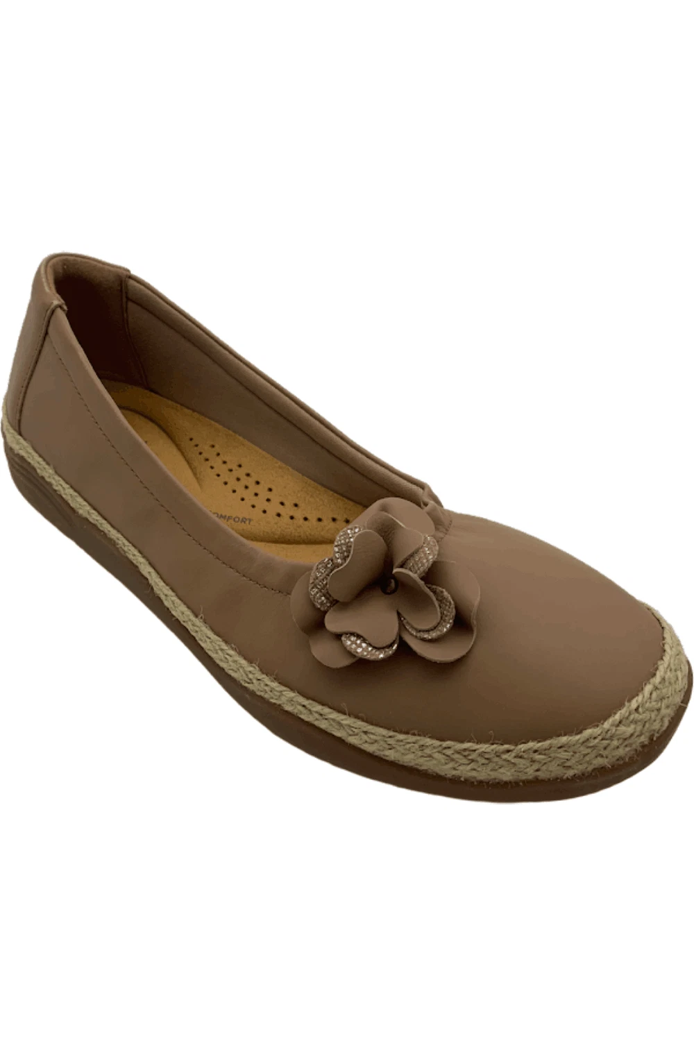 Clarks Collezione Espadrillas Fiori Ballerine Elaina Giada Beige Caldo