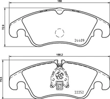 DON PCP1256 Front Brake Pad Set Fits Audi A6 A7 Q5