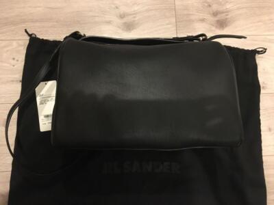 JIL SANDER Women's 2-Way Shoulder / Top Handle Bag Black Leather