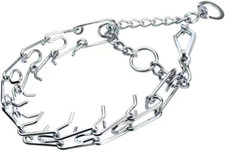 Metal Steel Dog Pinch Prong Choke Chain Collar Training w Spikes 17-28" Adjust