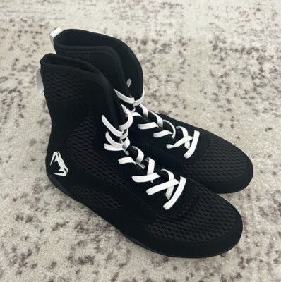 Venum Contender Unisex High-top Boxing Shoes Black White Size US