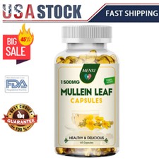Mullein Leaf Capsules For Lung Cleansing Detox Herbal Dietary Supplement 1500mg
