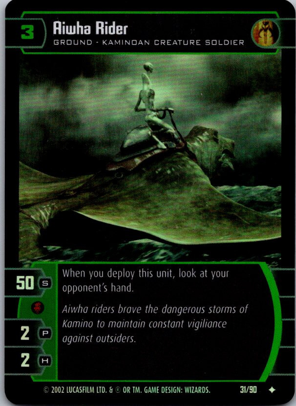 Star Wars TCG WOTC Sith Rising Aiwha Rider FOIL 31/90