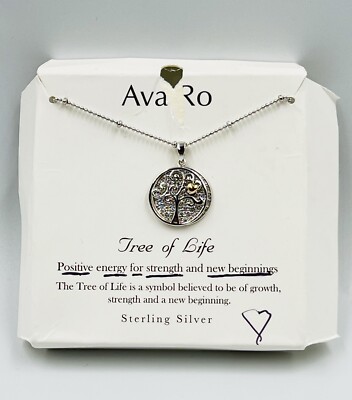 Ava Ro 925 Sterling Silver Tree of Life Pendant Necklace
