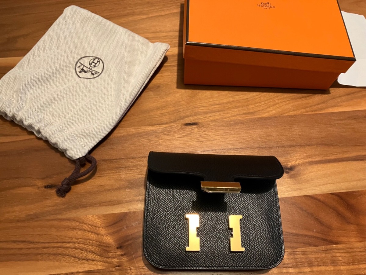 HERMES ウエストポーチ Constance Slim Epsom NEW HERMÈS Constance Slim Wallet Black Epsom GHW Belt Bag w