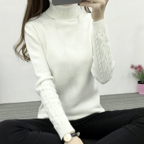 Women Casual Turtleneck Jumper Knitted 